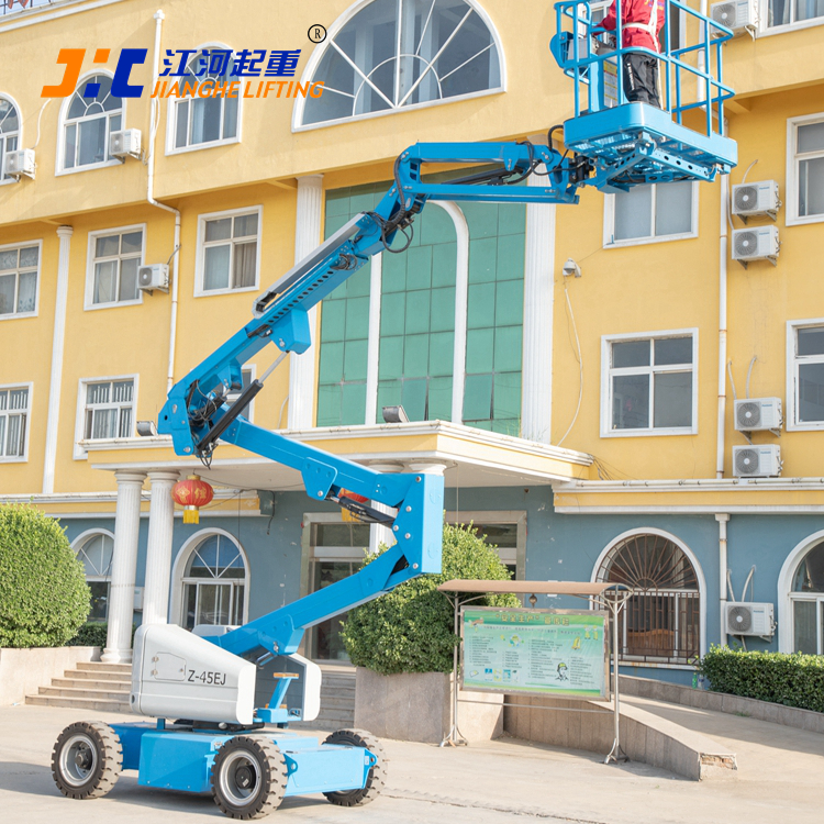 江河：江河自行走14米電動(dòng)曲臂式高空作業(yè)車